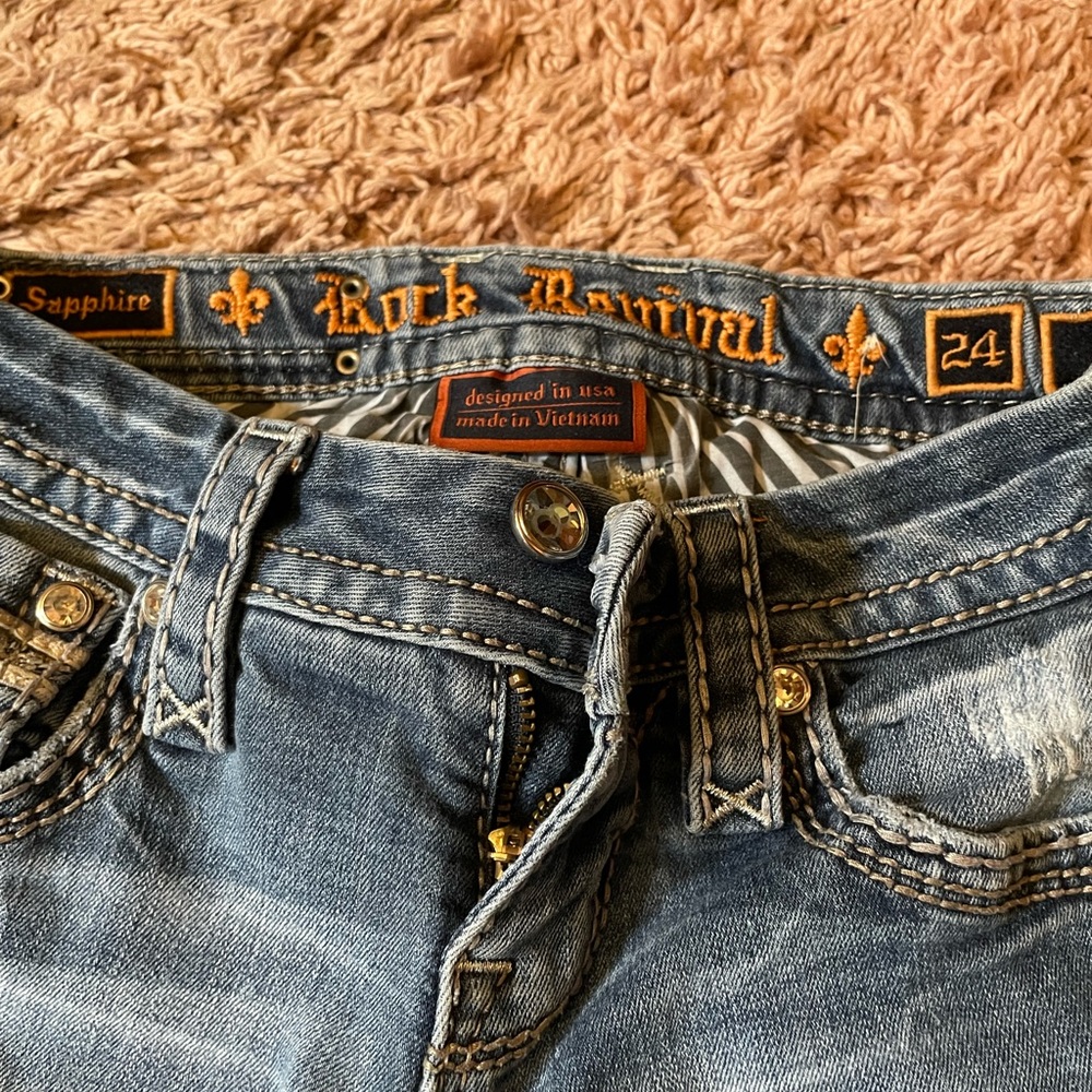 A pair of rock revival jeans